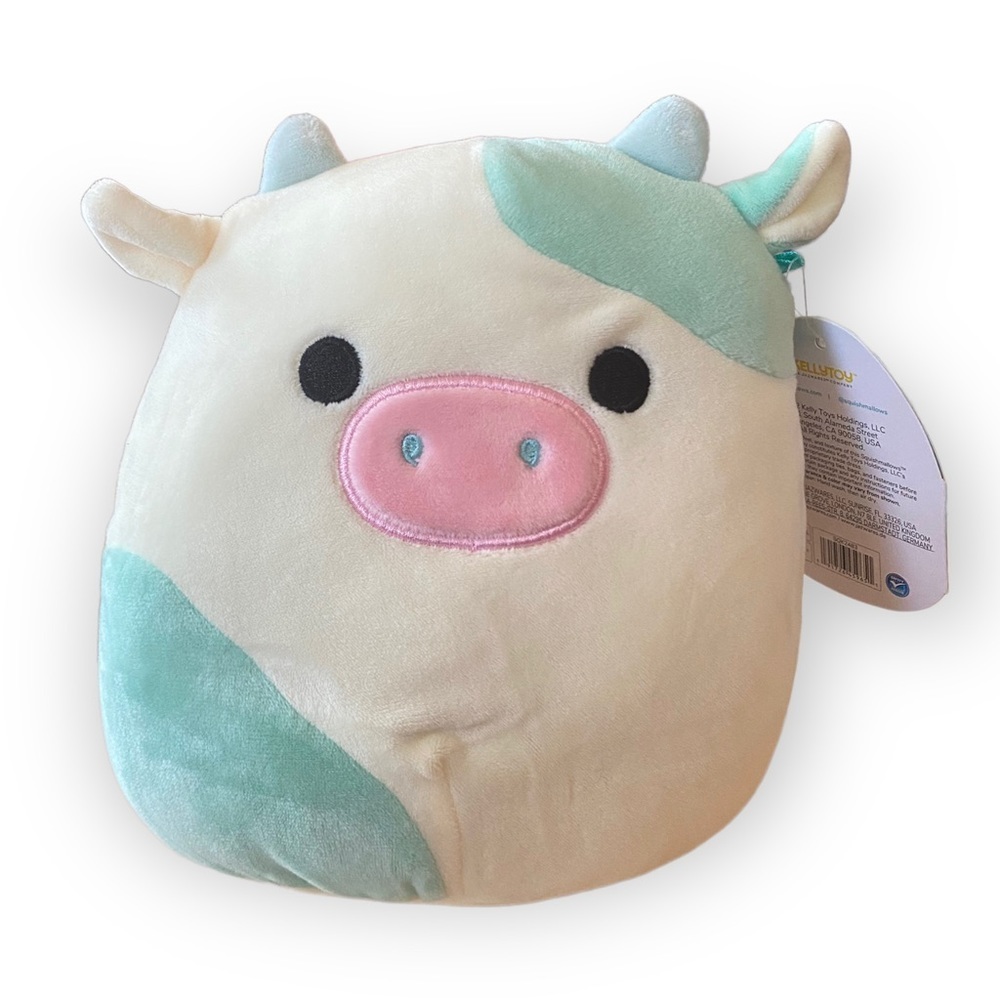 Squishmallows Belana the Cow 7” Plush Blue White Stuffed Animal NEW - Picture 3 of 5